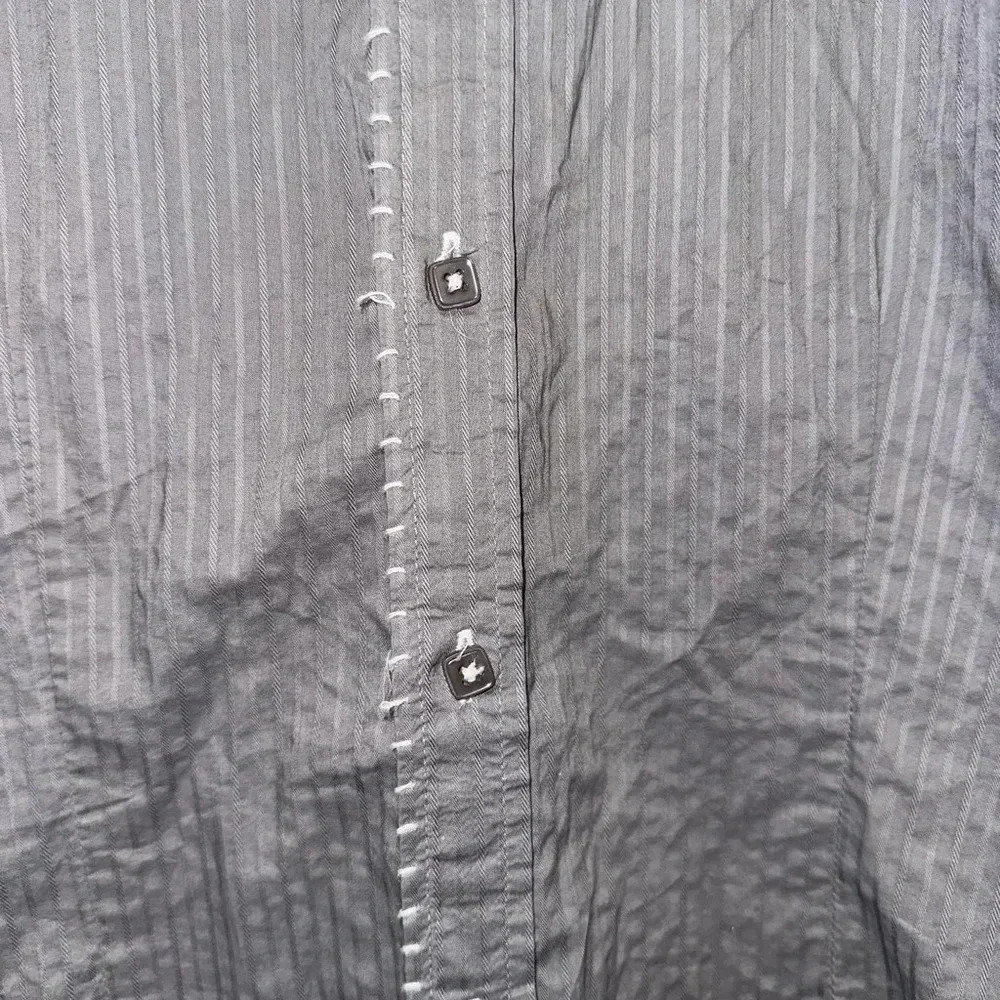 Men's Patroncito Button Down Dress Shirt, Gray, Size M - Picture 10 of 13
